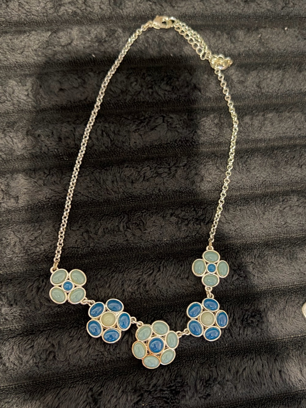 Blue Cluster Statement Necklace - Women Jewelry